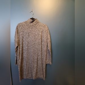 Black and gray knit sweater dress